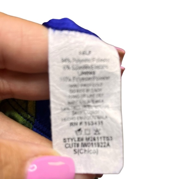 Windsor leaf printed two piece set Blue with green leaves Skirt and top Small - Picture 4 of 4